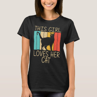 T-shirt Chat pour filles enfant chat noir Chat Personne Ch