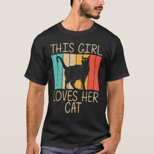 T-shirt Chat Pour Filles Enfant Chat Noir Chat Personne Ch