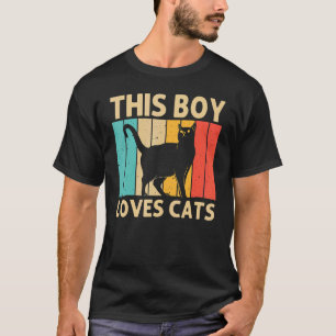 T-shirt Chat Pour Garçons Enfants Chat Noir Chat Personne