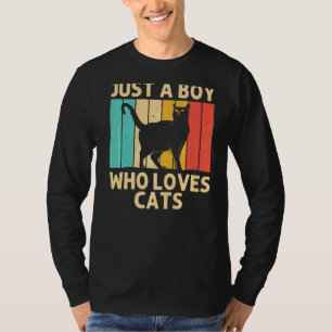 T-shirt Chat Pour Garçons Enfants Chat Noir Chat Personne