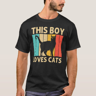 T-shirt Chat pour garçons enfants Chat noir Personne félin