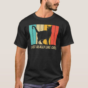 T-shirt Chat pour hommes femmes Chat noir   Personne félin