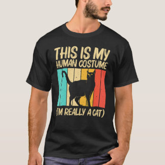 T-shirt Chat pour hommes femmes Chat noir  Personne féline