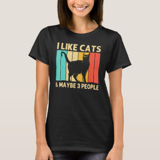 T-shirt Chat pour hommes femmes chat noir personne féline 