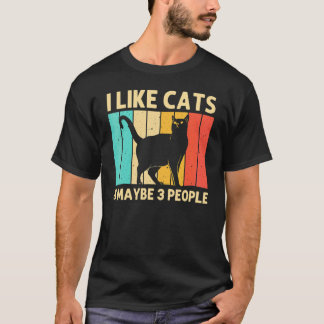 T-shirt Chat pour hommes femmes chat noir personnes amatri