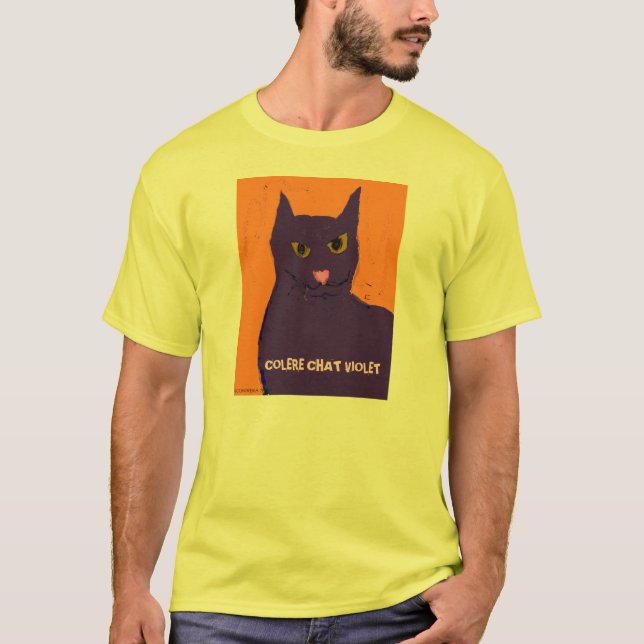 T-shirt Chat pourpre fâché T (Devant)