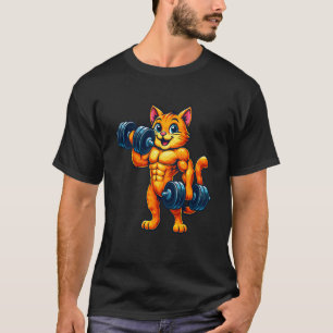 T-shirt Chat Powerlifting Musculation Salle de Sport Entra