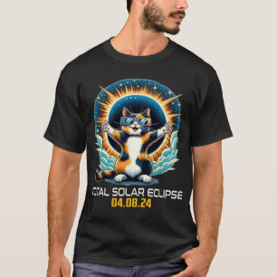 T-shirt Chat Prendre Selfie Solaire Eclipse Solaire Eclips