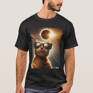 T-shirt Chat Prendre Un Selfie Avec Solaire 2024 Eclipse W