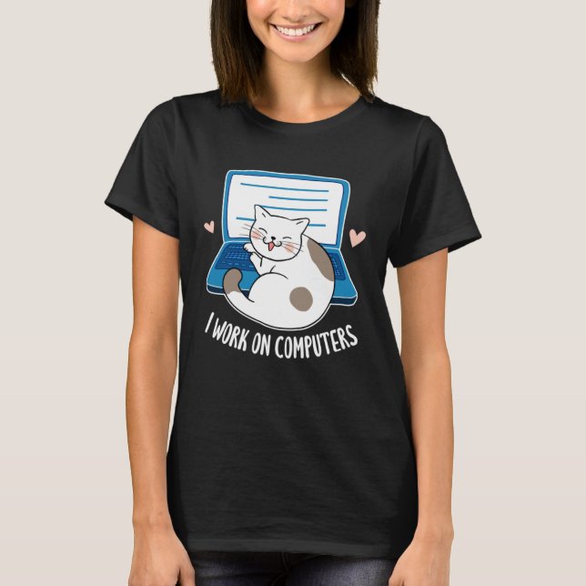 T-shirt Chat programmeur développeur informatique chats de (Devant)