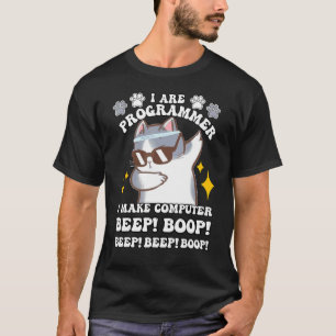 T-shirt chat programmeur ordinateur je suis programmeur bi