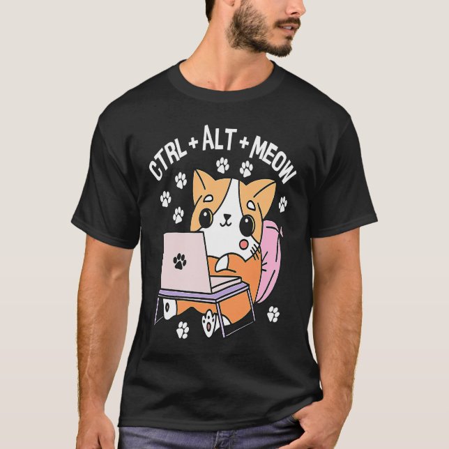T-shirt Chat programmeur pirate informatique Kitten  1 (Devant)