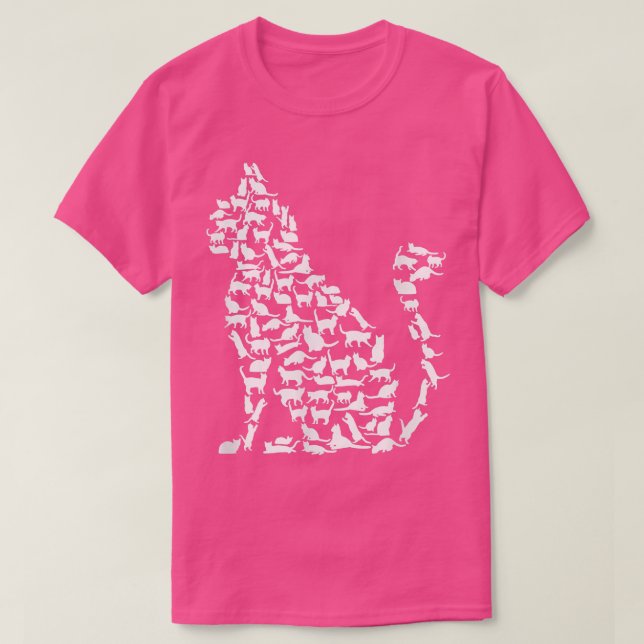 T-shirt Chat Propriétaire, Chaton Silhouette, Kitty, Zany  (Design devant)