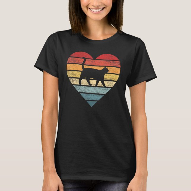 T-shirt Chat  Propriétaire de chaton Coeur Silhouette (Devant)