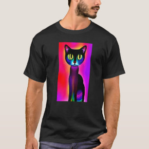 T-shirt chat psychédélique