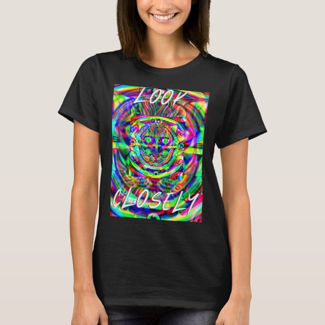 T-shirt Chat Psychedélique Aigle Surdimensionné (Devant)