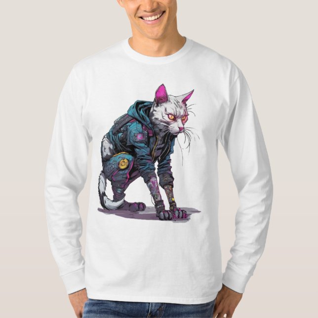T-shirt Chat Punk Style Street (Devant)