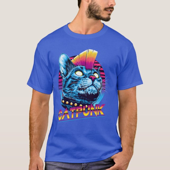 T-shirt Chat Punk vintage (Devant)