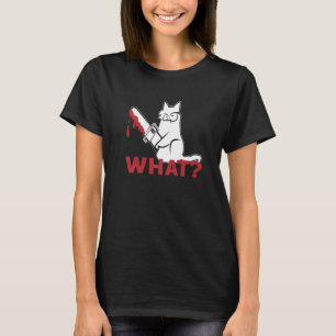 T-shirt Chat Quel Chat Blanc Meurtre Chat Avec tronçonneus