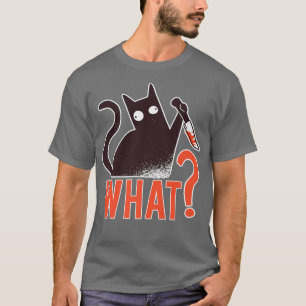 T-shirt Chat Quel Chat Noir Meurtrier Avec Couteau Hallowe