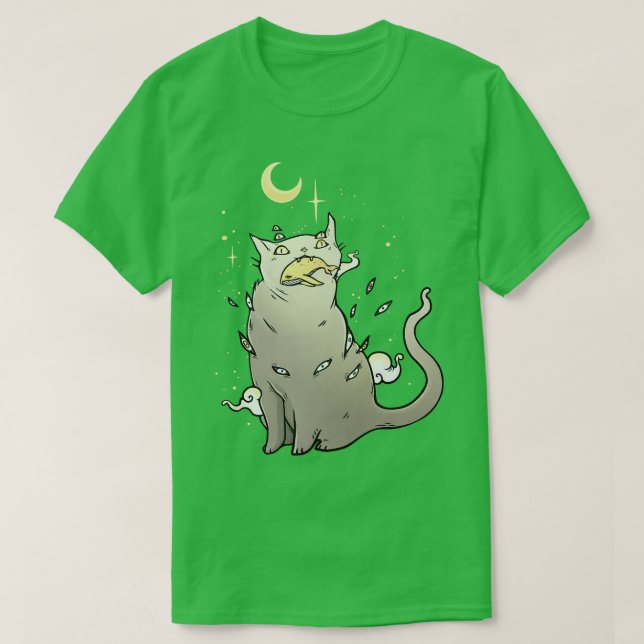 T-shirt Chat qui a attrapé une baleine mignonne Kawaii too (Design devant)