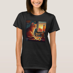 T-shirt Chat qui coud Coloré