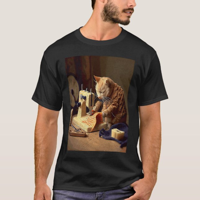 T-shirt Chat qui coud du Mac And Cheese (Devant)