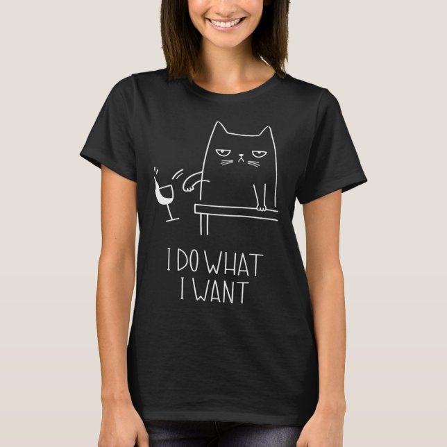 T-shirt Chat qui fait ce qu'il veut (Devant)