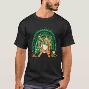 T-shirt Chat qui fait le dab Arc-en-ciel Saint Patrick Far