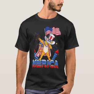 T-shirt Chat qui fait le dab Oncle Sam 4 juillet Patriotiq