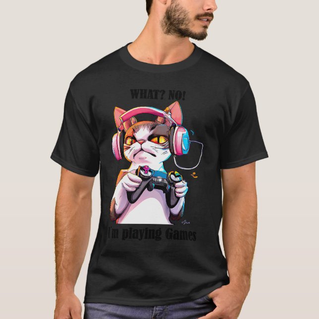 T-shirt Chat qui joue (Devant)