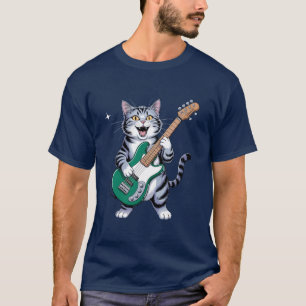 T-shirt Chat qui joue de la guitare Rock And Roll