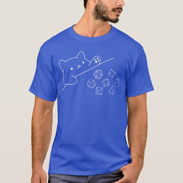 T-shirt Chat qui lance les dés Jeux de rôle sur table Jeux (Devant)