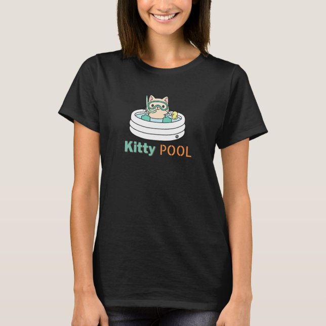 T-shirt Chat qui nage dans une piscine (Devant)