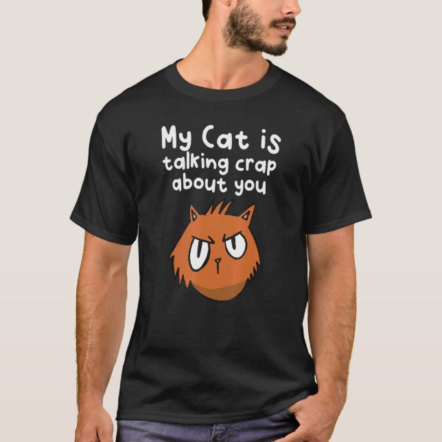 T-shirt Chat qui parle de caca (Devant)