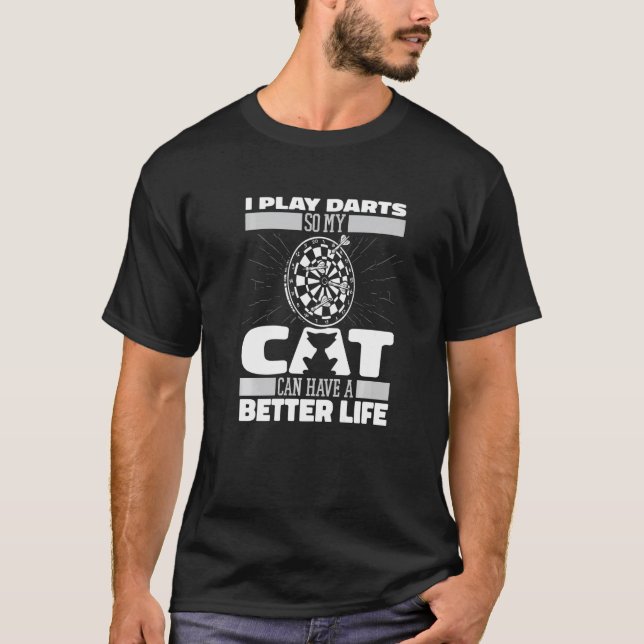 T-shirt Chat qui se précipite Fléchette Cible Fléchettes (Devant)