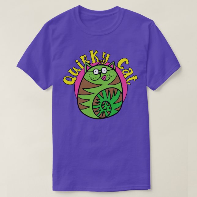T-shirt Chat Quirky Funny Chat Vert (Design devant)