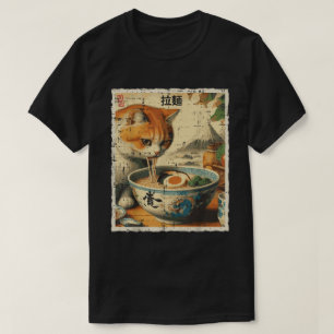 T-shirt Chat Ra Noodle japonais Anime Kawaii Chats