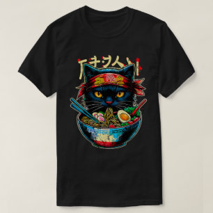 T-shirt Chat Ra Noodle japonais Anime Kawaii Chats