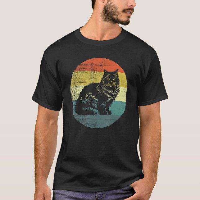 T-shirt Chat Ragamuffin Design Rétro (Devant)