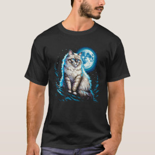 T-shirt Chat Ragdoll Esprit Félin de Nuit sur un Toit au C