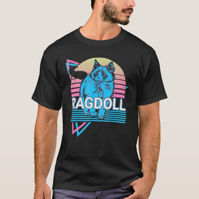 T-shirt Chat Ragdoll Rétro (Devant)