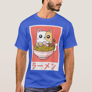 T-shirt Chat Ramen Bowl nouilles japonaises Kawaii Neko An
