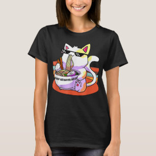 T-shirt Chat Ramen Japonais de Style Vintage Kawaii