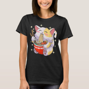 T-shirt Chat Ramen Japonais de Style Vintage Kawaii