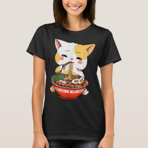 T-shirt Chat Ramen Japonais de Style Vintage Kawaii