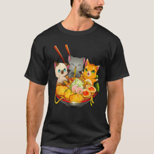 T-shirt Chat Ramen Kawaii Neko Anime Otaku Chats Japonais