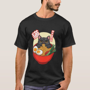 T-shirt Chat Ramen se détendant dans des nouilles Art culi