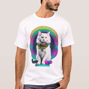 T-shirt Chat rastafarien mystique en Vaporwave