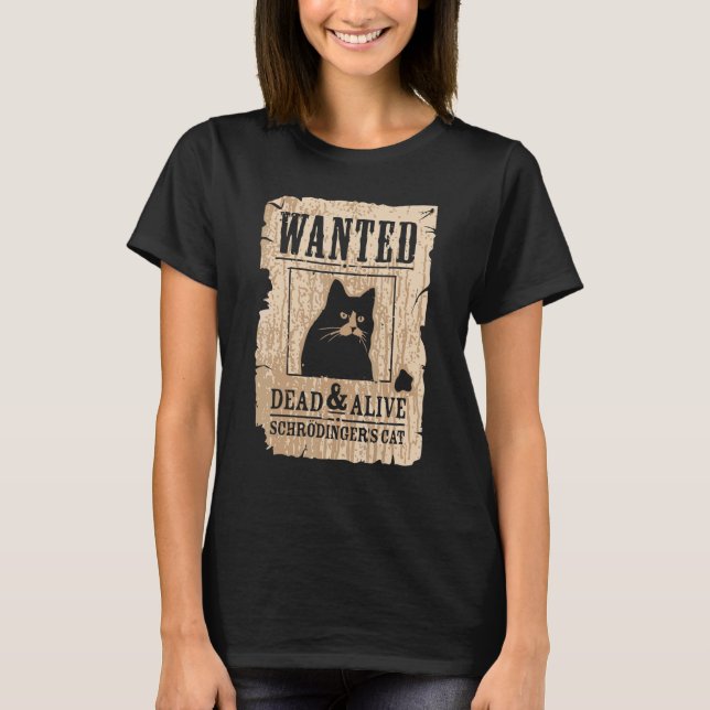 T-shirt Chat Recherché mort et vivant (Devant)